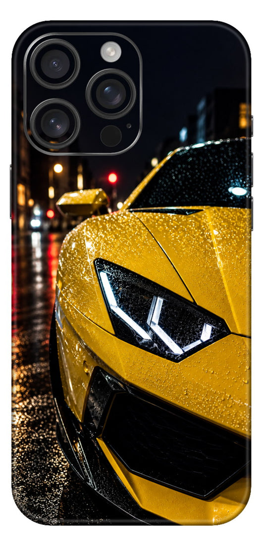 Rainy Neon Yellow Lambo Mobile Skin