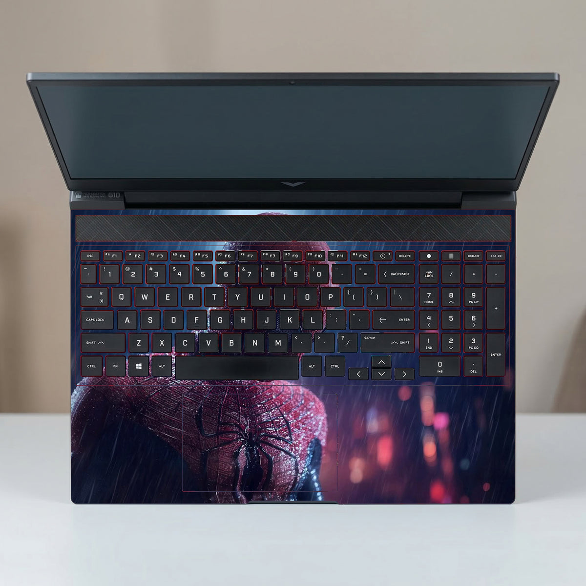 Rainy Spiderman Laptop Skin