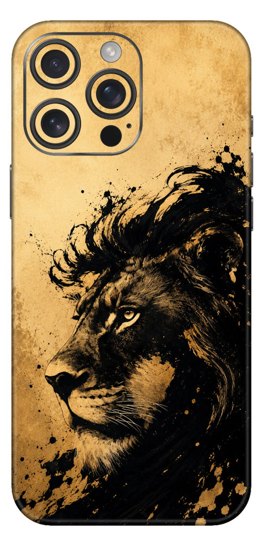 Regal Lion In Ink And Gold Mobile Skin