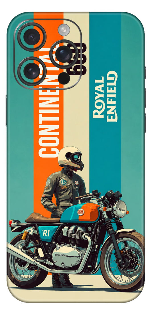 Retro Royal Enfield Cafe Racer Poster Mobile Skin
