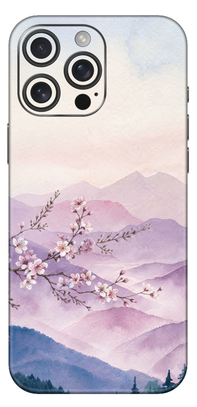 Sakura Purple Mountain Mobile Skin