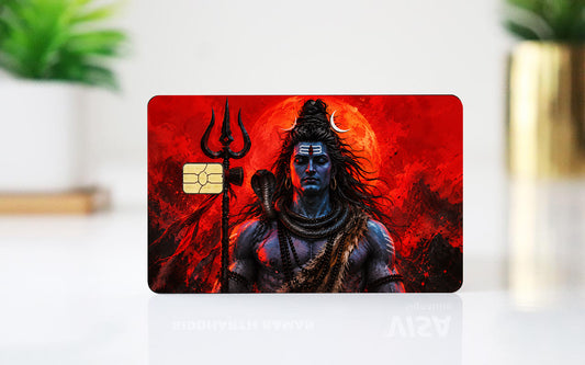 Shiv Red Background Card Skin