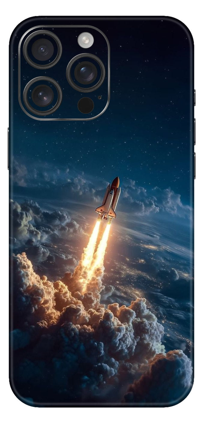 Spaceship Takes Off From Earth Mobile Skin