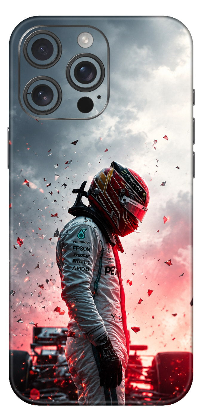 Stormy Formula One Driver Portrait Mobile Skin
