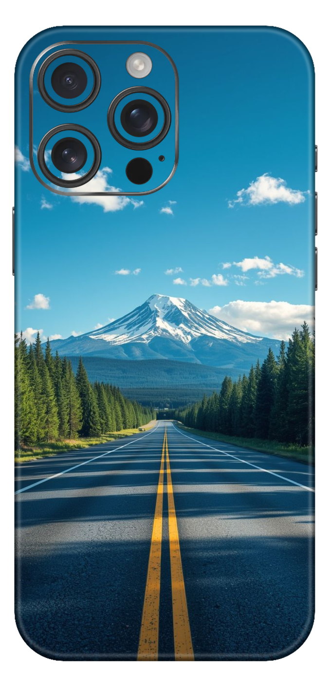 Straight Road To Mountain Mobile Skin