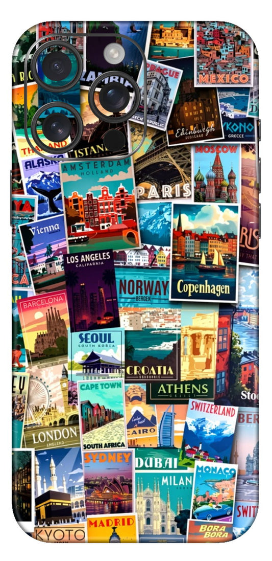 Travel Destinations Collage Mobile Skin