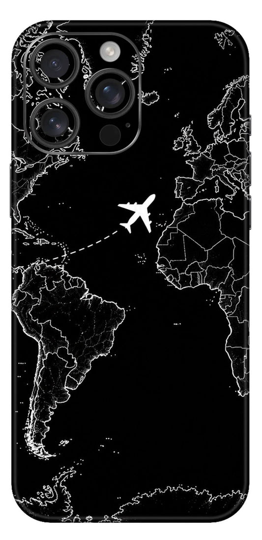 Travel Map In Black Mobile Skin