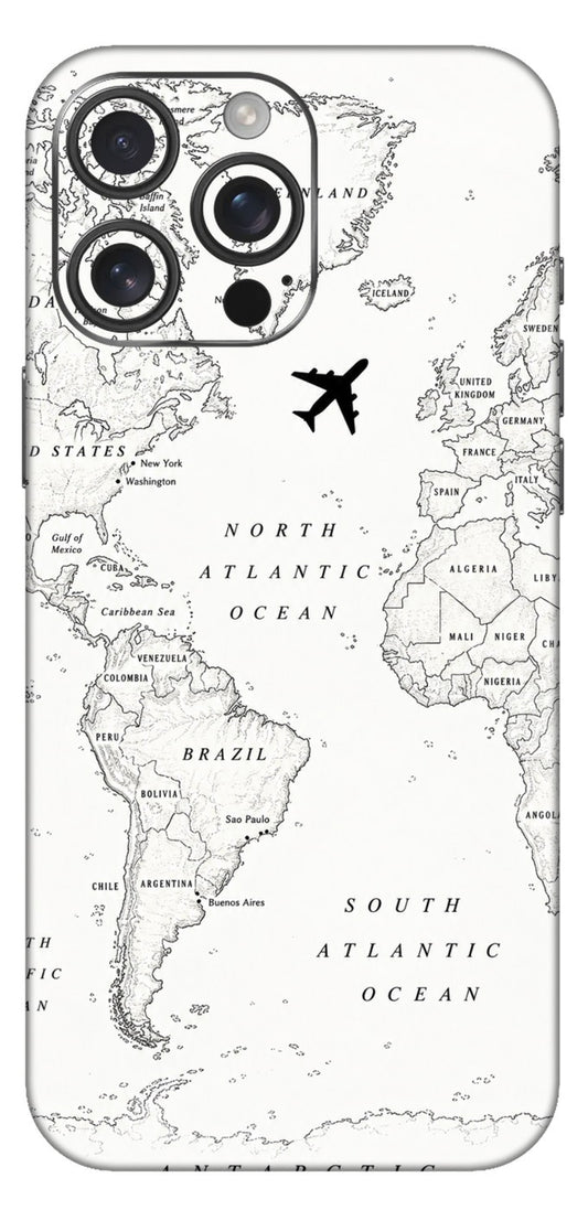 Travel Map In White Mobile Skin