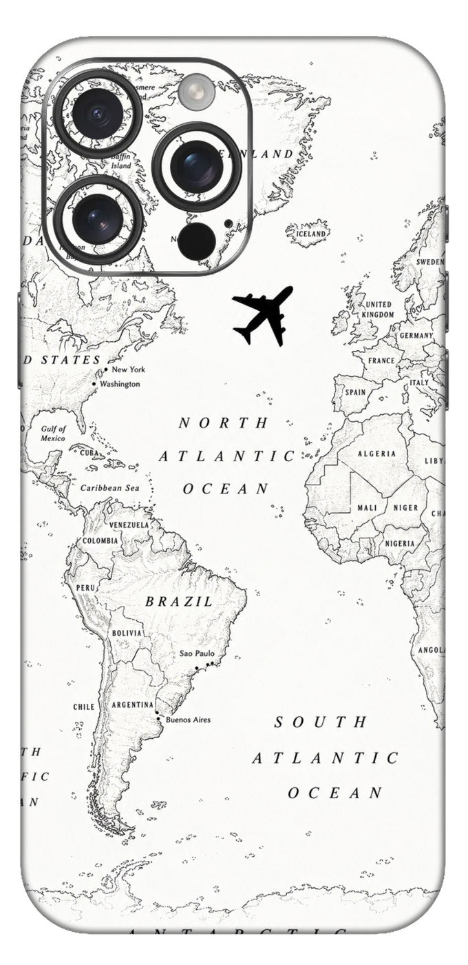 Travel Map In White Mobile Skin
