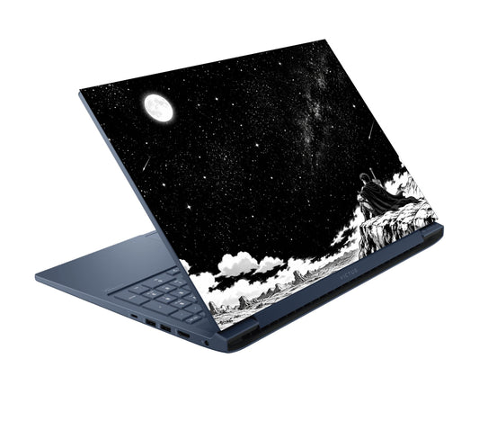 Warrior Beneath The Moonlit Cosmos Laptop Skin