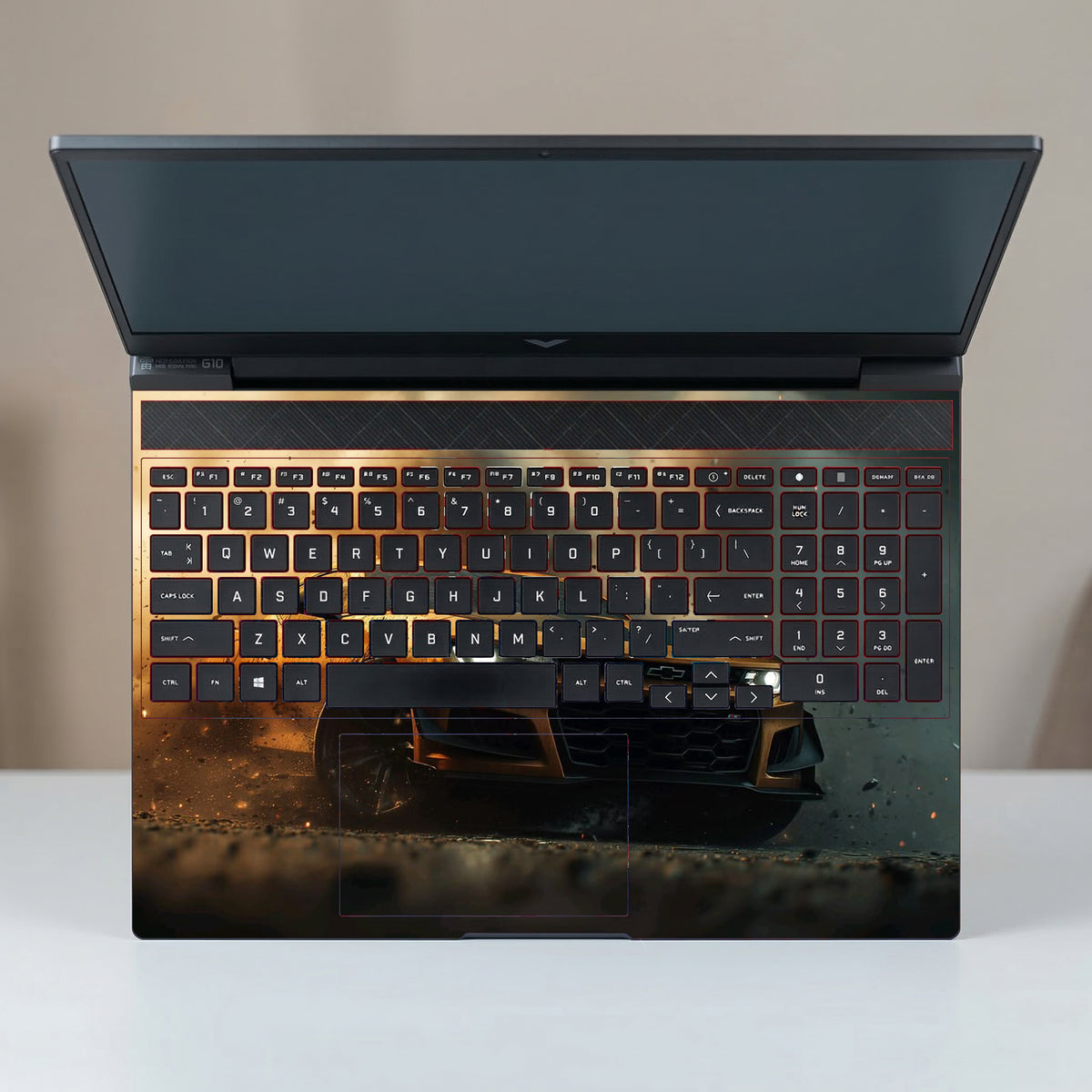Yellow Car Drifting Laptop Skin
