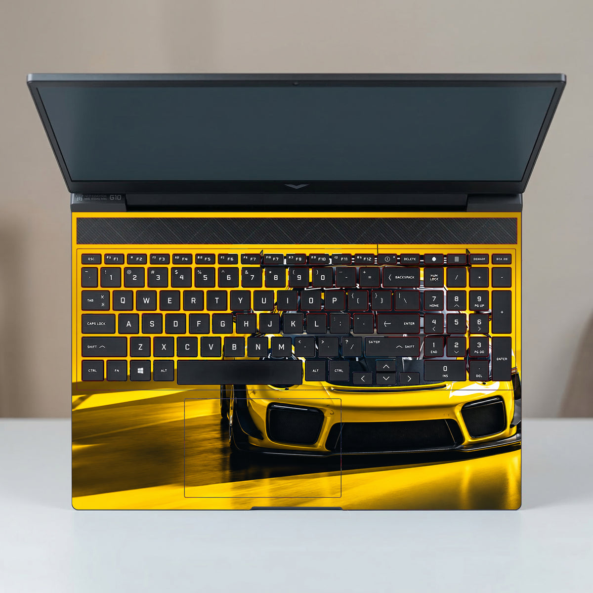 Yellow Porsche Laptop Skin