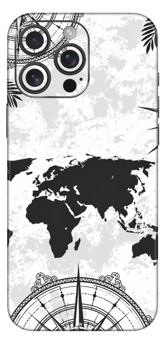 World Map In Black Mobile Skin